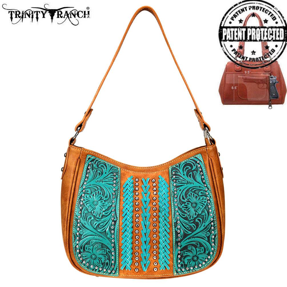 Trinity Ranch Tooled Leather Collection Concealed Carry Hobo