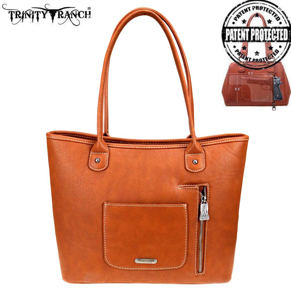 Trinity Ranch Tooled Leather Collection Concealed Carry Tote