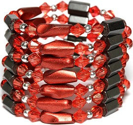 Magnetic Necklace Wrap Line Red