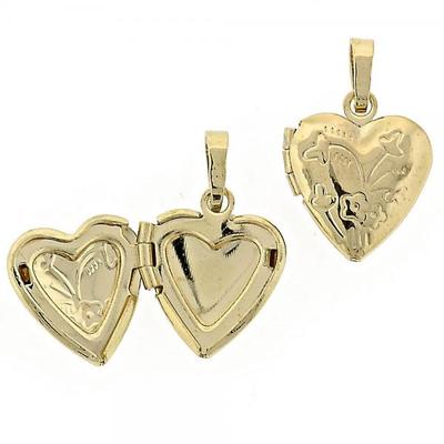 Gold Layered Locket Pendant, Heart Design