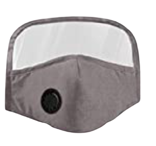 Face mask with valve and shield