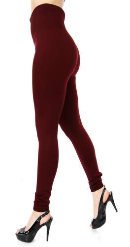 Solid fleece high waisted leggings Plus size