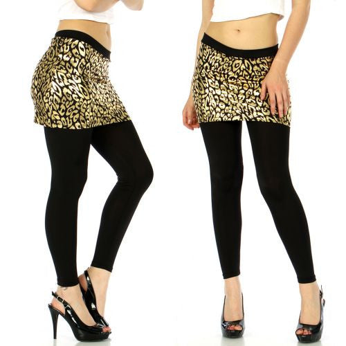 Skirt foiled leggings gold pattern
