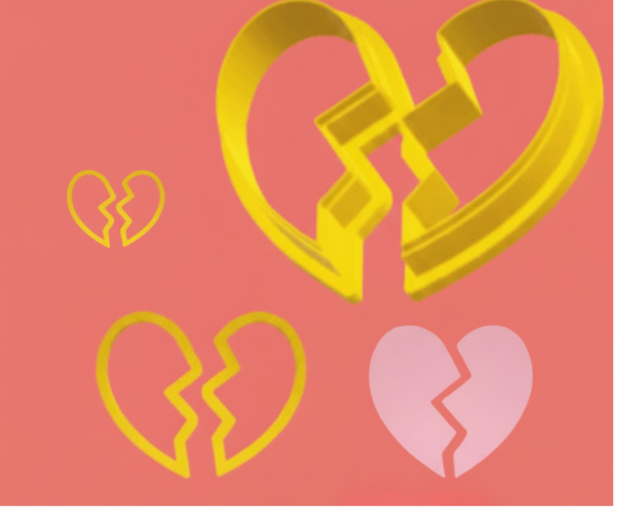 Half Hearts Cookie Cutter