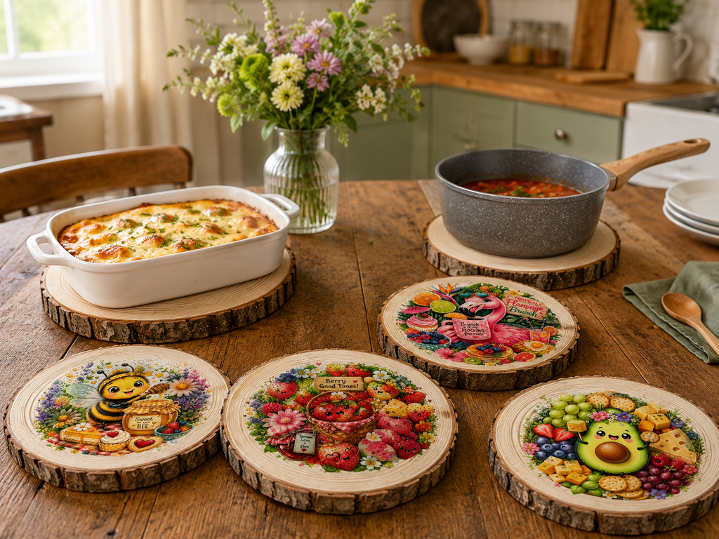 Custom Wood Slice Trivets & Serving Boards