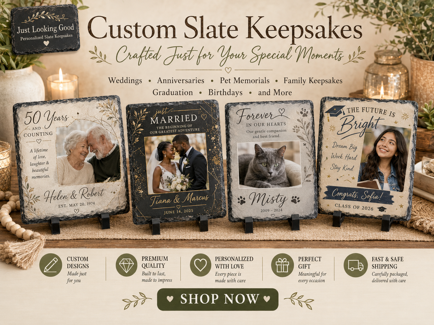 Personalized Engraved Photo Slate