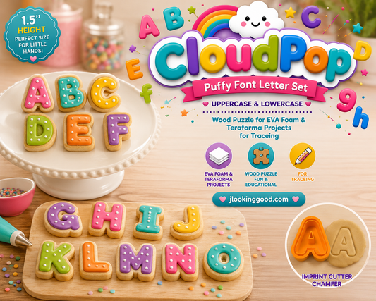 CloudPoP  Puffy Font Letter Set