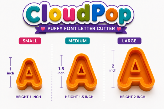CloudPoP  Puffy Font Letter Set