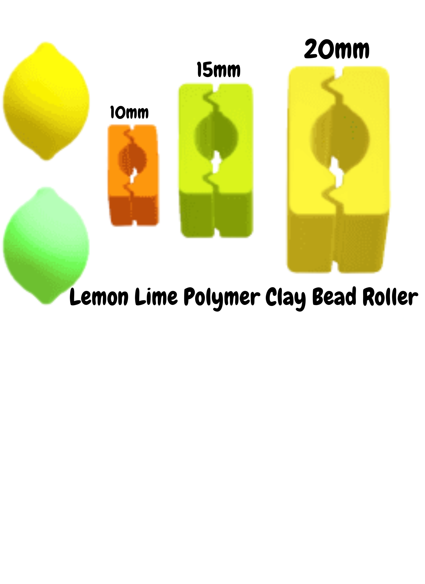 Lemon Lime Polymer Clay Bead Roller