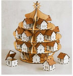 Wooden Christmas Tree Advent Calendar