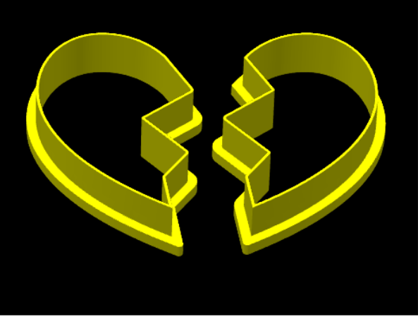 Half Hearts Cookie Cutter