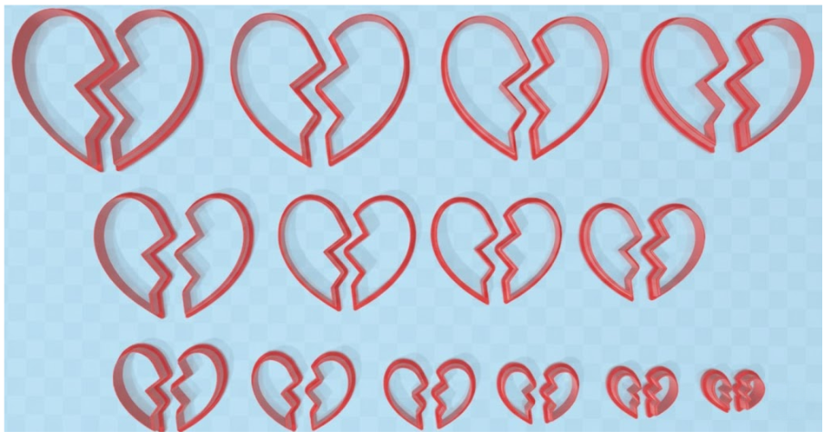 Half Hearts Cookie Cutter