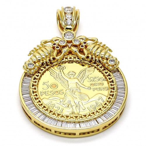 Gold Layered  Religious Pendant, Scorpion and Angel