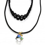 Gold Layered  Fancy Necklace, with Azavache, Polished Finish, Gold Tone. Black, White, Red