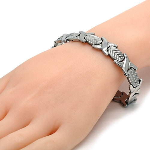 Stainless Steel  Set Necklace and Bracelet, Hugs and Kisses