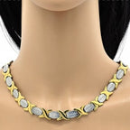 Stainless Steel  Set Necklace and Bracelet, Hugs and Kisses