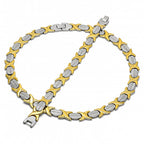 Stainless Steel  Set Necklace and Bracelet, Hugs and Kisses