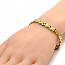 Stainless Steel  Set Necklace and Bracelet, Hugs and Kisses and Heart