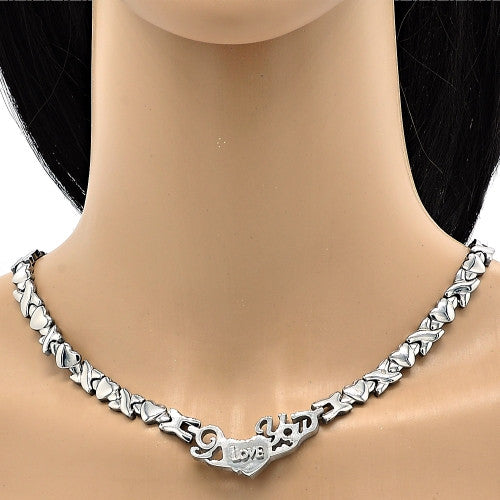 Stainless Steel  Set Necklace and Bracelet