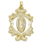 Gold Layered  Religious Pendant, Guadalupe