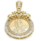 Gold Layered  Religious Pendant, San Judas and Elephant