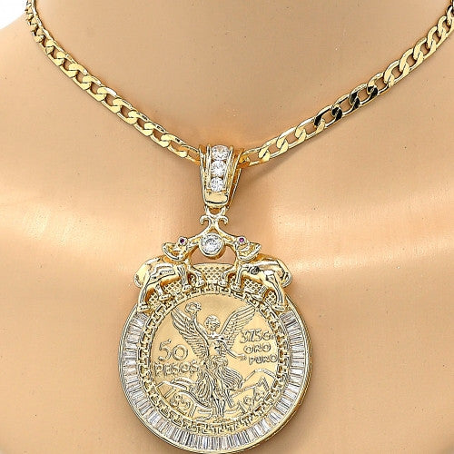 Gold Layered  Religious Pendant, Angel and Elephant