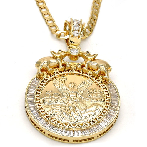 Gold Layered  Religious Pendant, Angel and Elephant