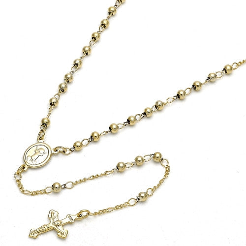 Gold Layered  Thin Rosary, Divino Niño and Crucifix