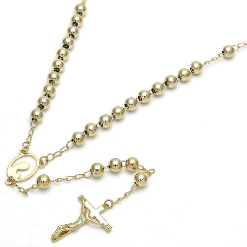 Gold Layered  Medium Rosary, Guadalupe and Crucifix