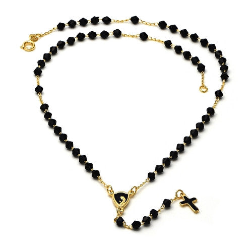 Gold Layered  Thin Rosary, Virgen Maria and Cross