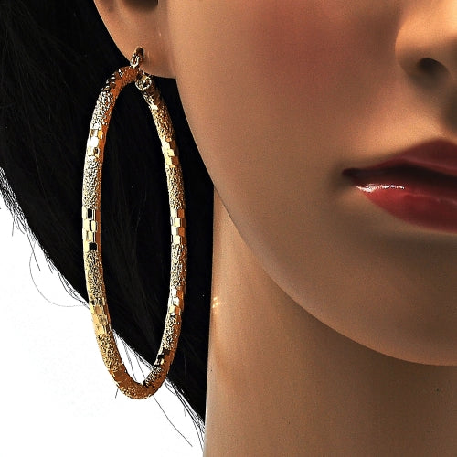 Extra Large Hoop, Matte Finish, Gold Tone