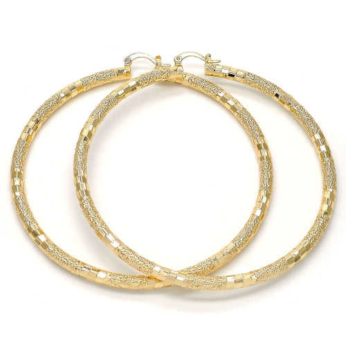 Extra Large Hoop, Matte Finish, Gold Tone