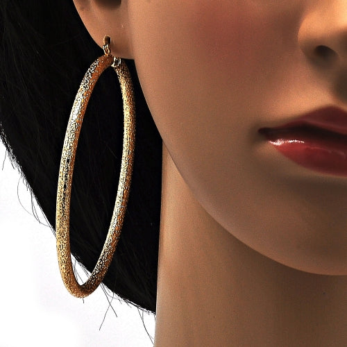 Extra Large Hoop, Matte Finish, Gold Tone