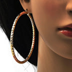 Extra Large Hoop, Hollow Design, Polished Finish, Gold Tone