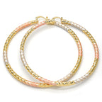 Extra Large Hoop, Hollow Design, Polished Finish, Gold Tone