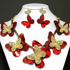 Butterfly Red Gold