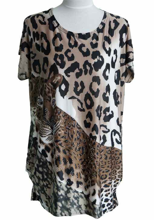 Leopard Print Tunic With Beads