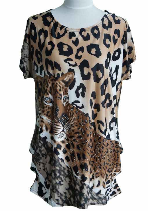 Leopard Print Tunic With Beads