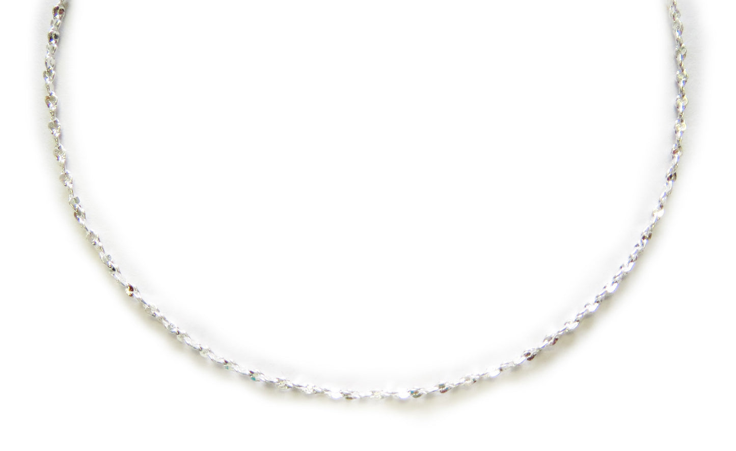 Sterling Silver Bonded Diamond Twisted Chain