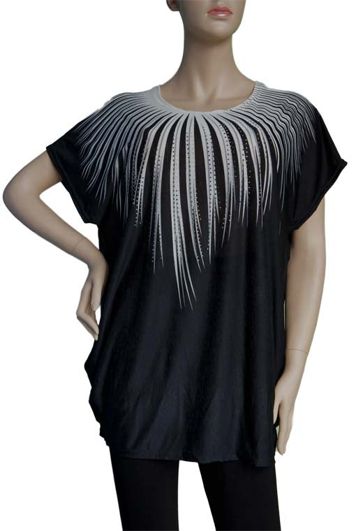 Print Tunic With Beads