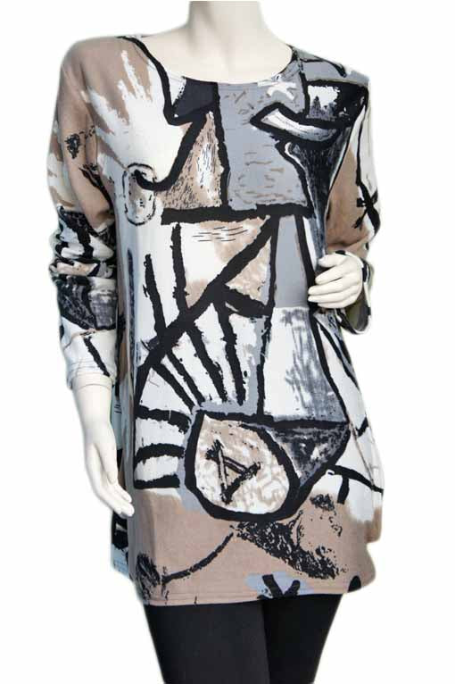 Print Tunic with long sleeves