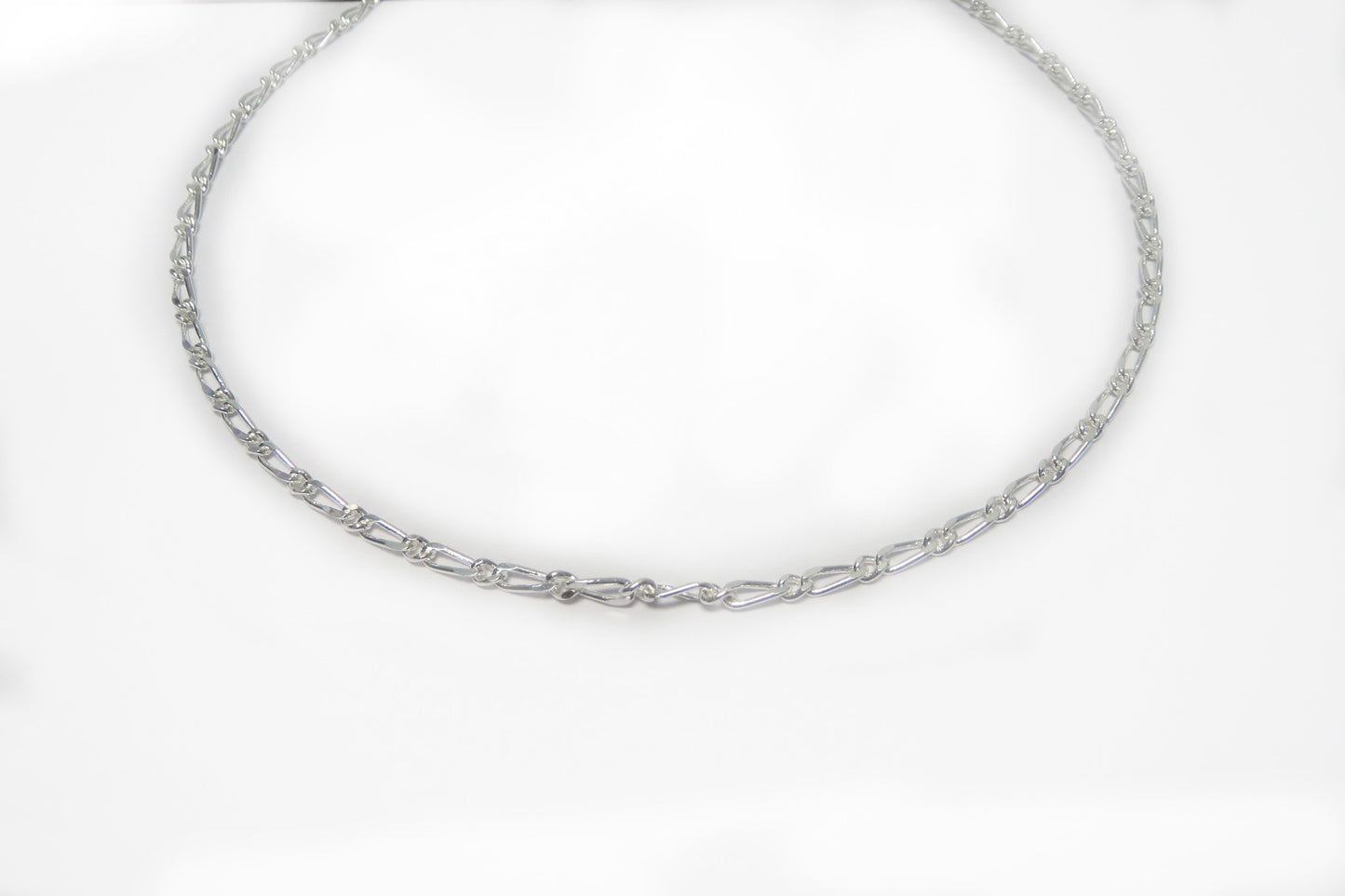 Sterling Silver Bonded Figaro Chain