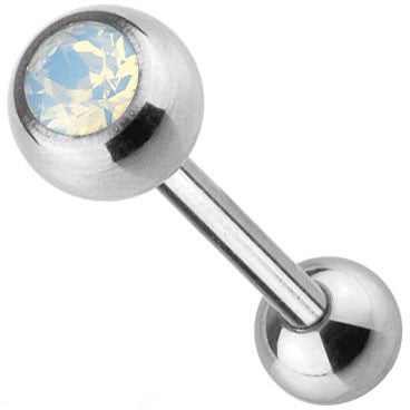 Opalite Gem Top 316L Surgical Steel Barbell Tongue
