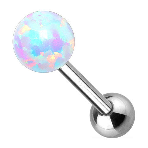 Synthetic Opal Internally Threaded 6mm Ball 316L Surgical Steel Barbell Tongue Ring