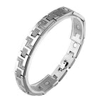Stainless Steel with Gold PVD and Steel Magnetic Link Bracelet