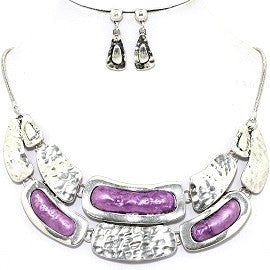 Necklace Earring Set Bar Silver