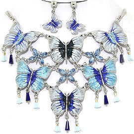 Butterfly Necklace Earring Set