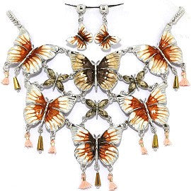 Butterfly Necklace Earring Set