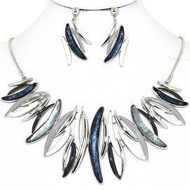 Necklace Earring Set Curve Lines