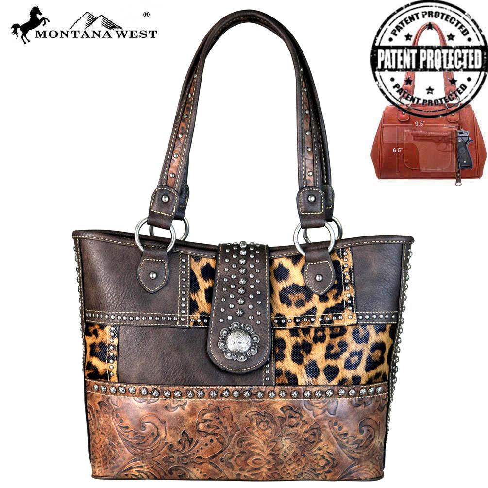 Montana West Safari/Concho Collection Concealed Carry Tote